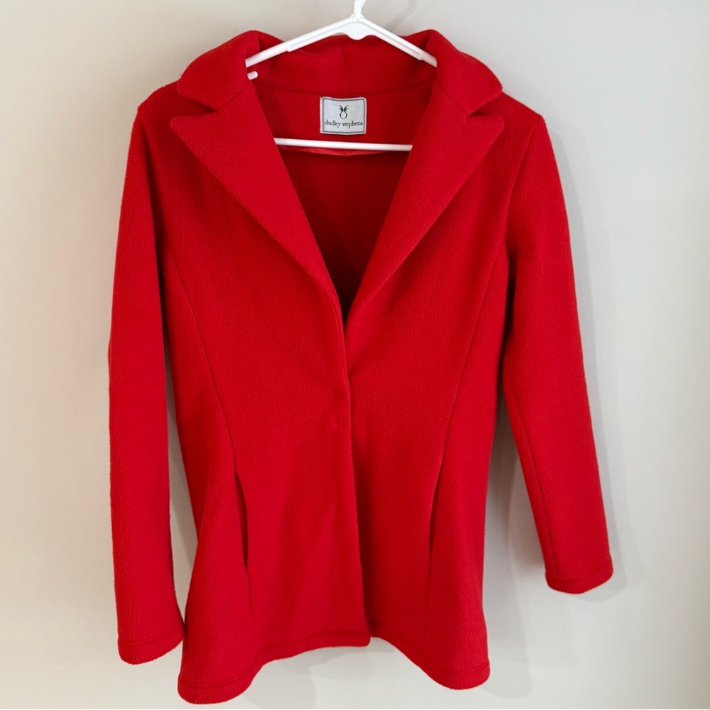 Dudley Stephens Vello Fleece Remsen Blazer Jacket - Red - Size Small - Picture 3 of 16